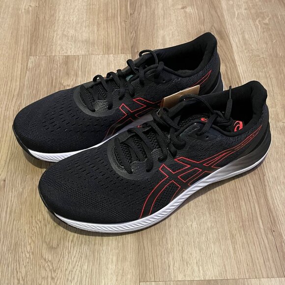 NWT Asics Gel-Excite 8 Running Shoes Mens Size 12.5 Black, Electric Red Wide 4E - Picture 6 of 12